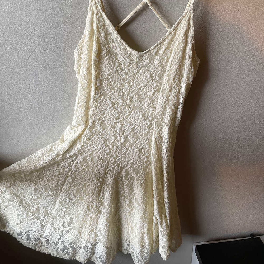 American eagle lace cream dress